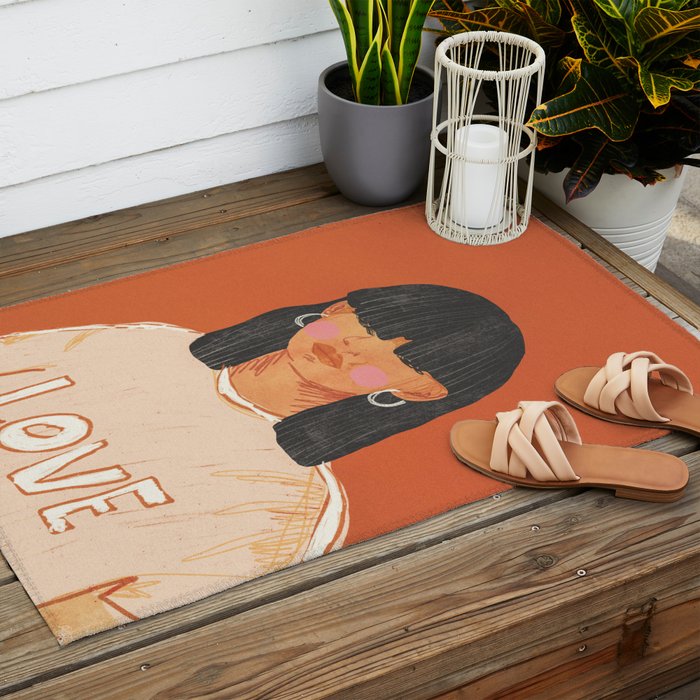 Girl who Loves Outdoor Rug Gallery Image 2