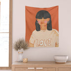 Girl who Loves Wall Tapestry Gallery Image 2