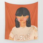 Girl who Loves Wall Tapestry Gallery Image 4