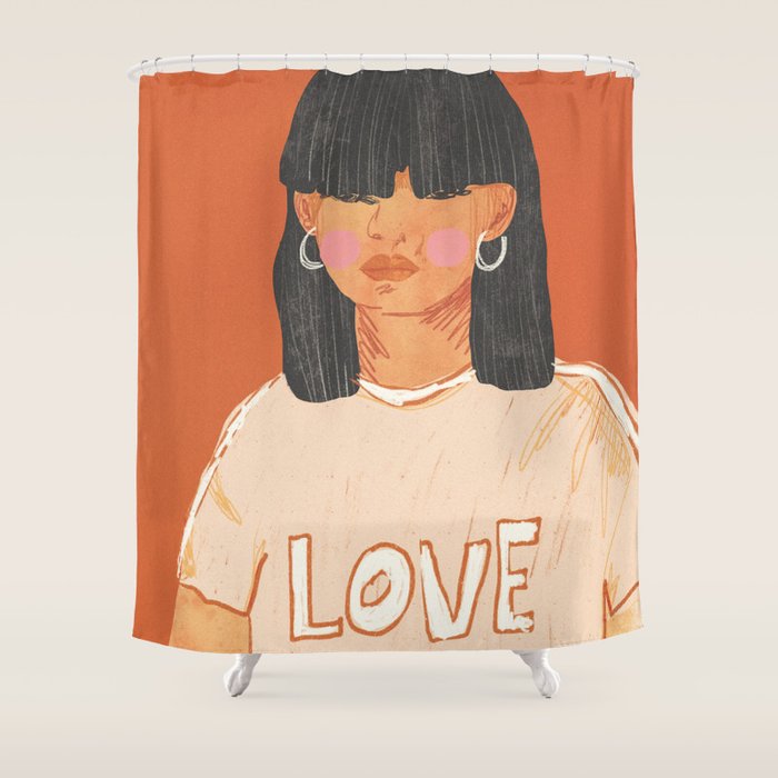 Girl who Loves Shower Curtain Gallery Image 1