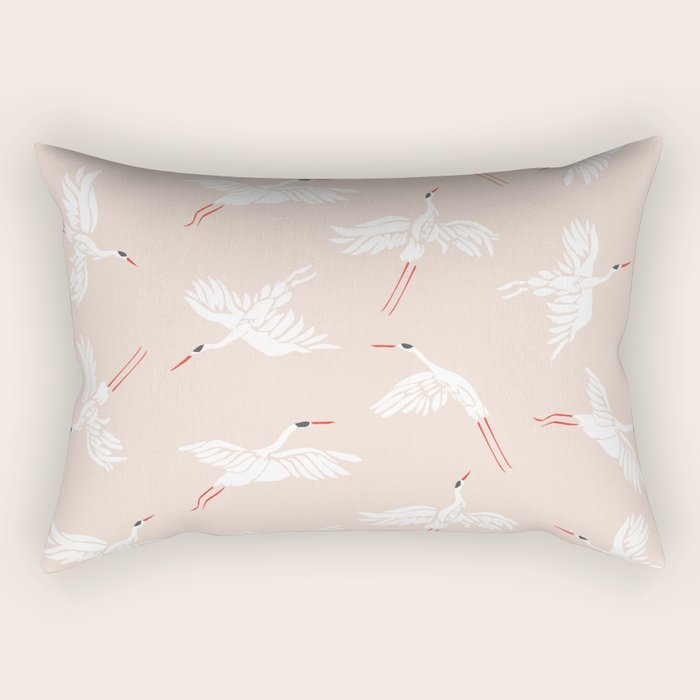 Crane Dance Rectangular Pillow Gallery Image 1