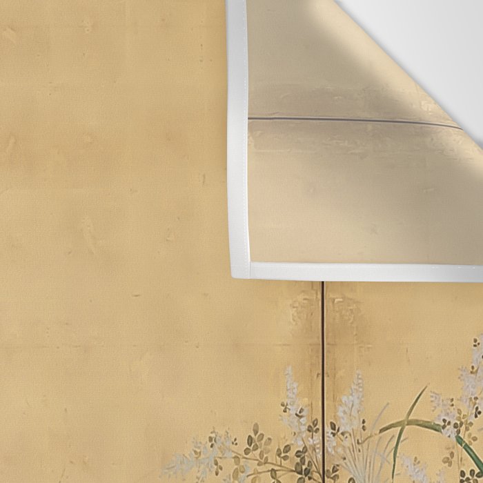 Japanese Edo Period Six-Panel Gold Leaf Screen - Spring and Autumn Flowers Wall Tapestry Gallery Image 3