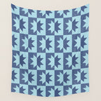 Holiday Contrast: Blue Bethlehem Star Delight Wall Tapestry Gallery Image 4