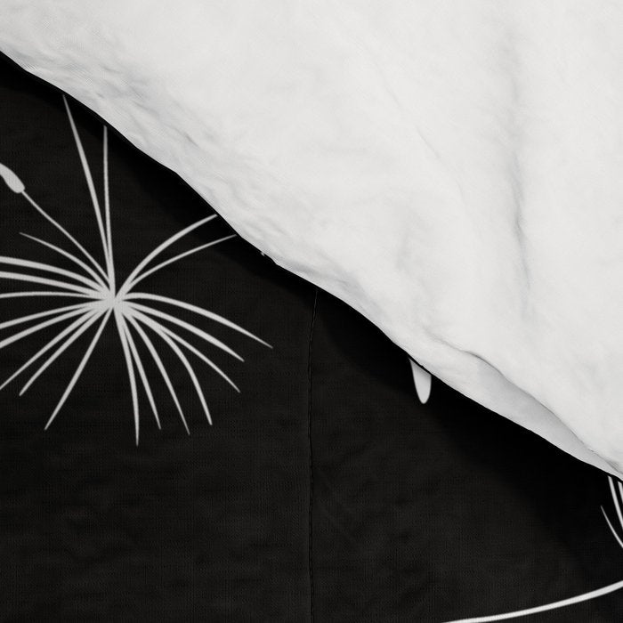 Flying Dandelions Black White Comforter Gallery Image 4