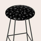 Flying Dandelions Black White Stool Gallery Image 2