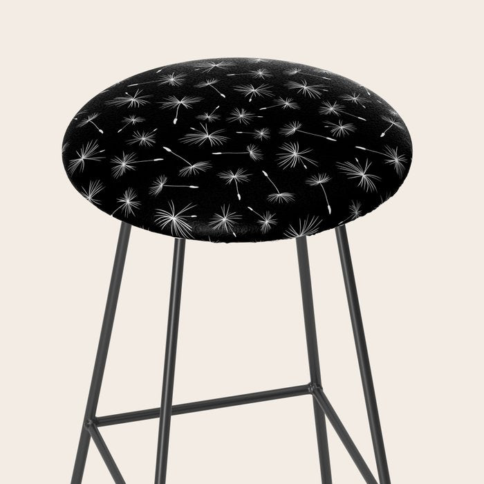 Flying Dandelions Black White Stool Gallery Image 2