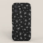 Flying Dandelions Black White iPhone Case Gallery Image 1