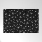 Flying Dandelions Black White Welcome Mat Gallery Image 1