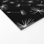 Flying Dandelions Black White Welcome Mat Gallery Image 2