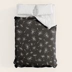 Flying Dandelions Black White Comforter Gallery Image 6