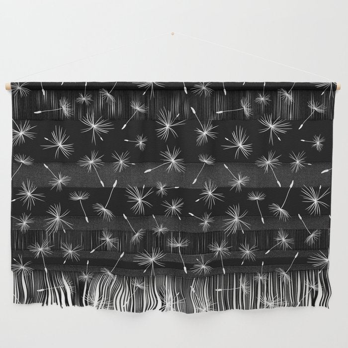 Flying Dandelions Black White Wall Hanging Gallery Image 1