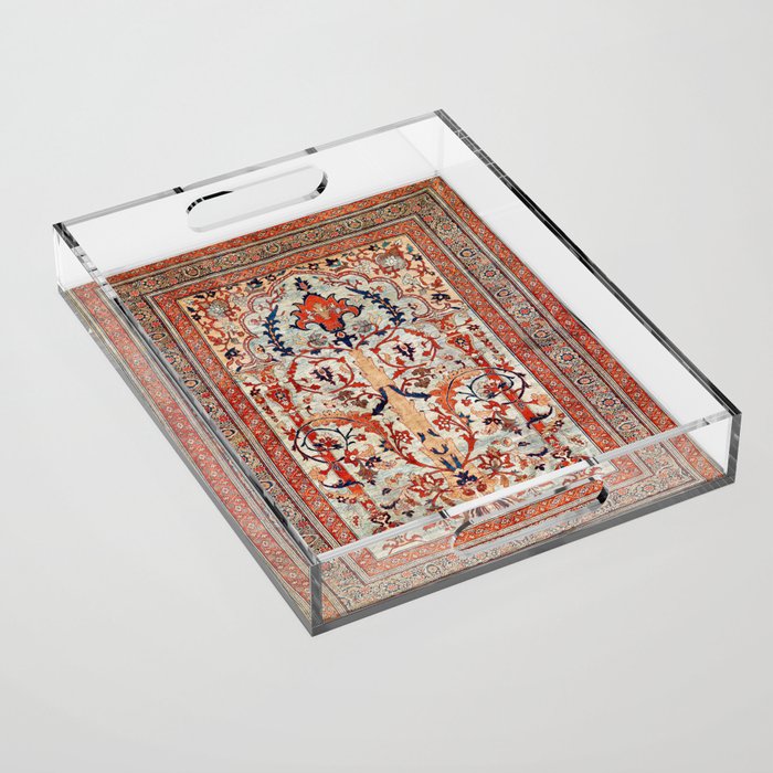 Tabriz Azerbaijan Northwest Persian Silk Rug Print Acrylic Tray Gallery Image 1