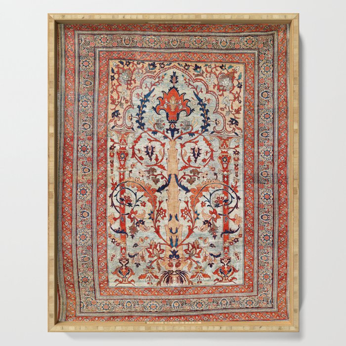 Tabriz Azerbaijan Northwest Persian Silk Rug Print Serving Tray Gallery Image 1