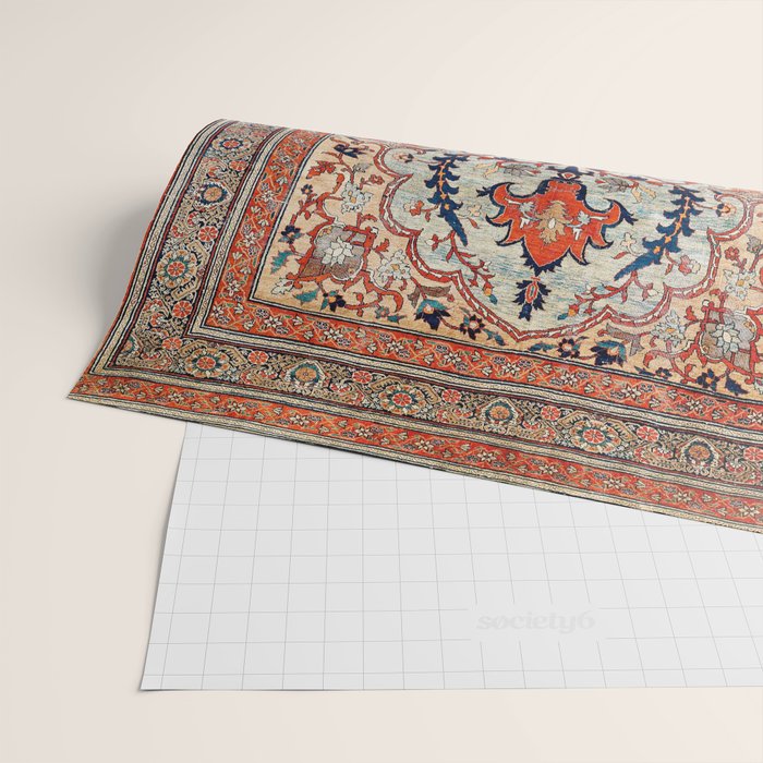 Tabriz Azerbaijan Northwest Persian Silk Rug Print Wrapping Paper Gallery Image 2