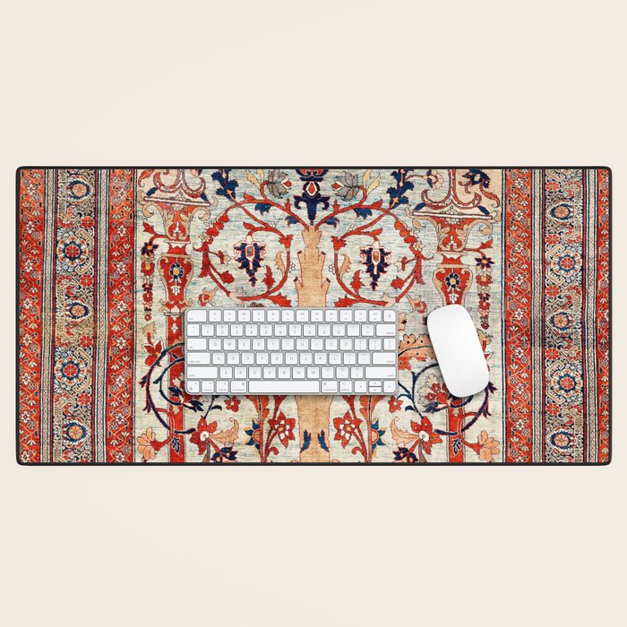 Tabriz Azerbaijan Northwest Persian Silk Rug Print Desk Mat Gallery Image 1