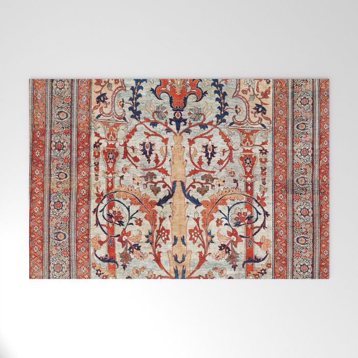 Tabriz Azerbaijan Northwest Persian Silk Rug Print Welcome Mat Gallery Image 1