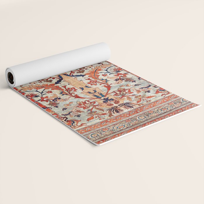 Tabriz Azerbaijan Northwest Persian Silk Rug Print Yoga Mat Gallery Image 2