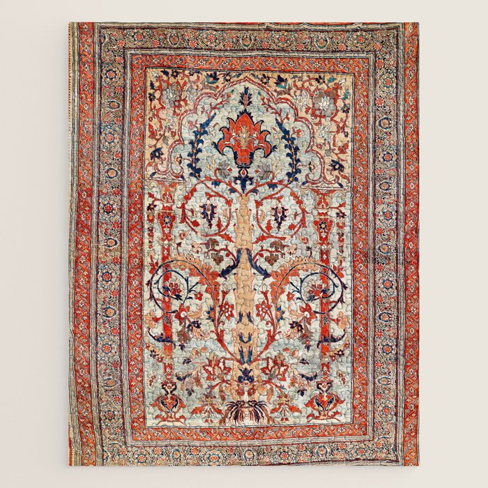 Tabriz Azerbaijan Northwest Persian Silk Rug Print Jigsaw Puzzle Gallery Image 1