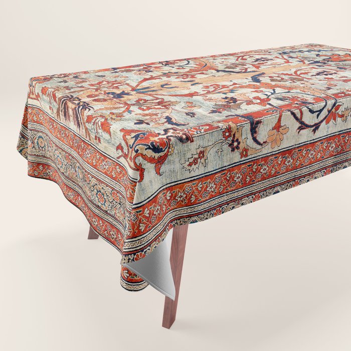 Tabriz Azerbaijan Northwest Persian Silk Rug Print Tablecloth Gallery Image 1