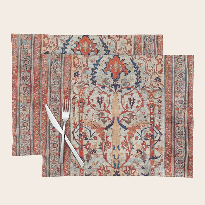 Tabriz Azerbaijan Northwest Persian Silk Rug Print Placemat Gallery Image 1