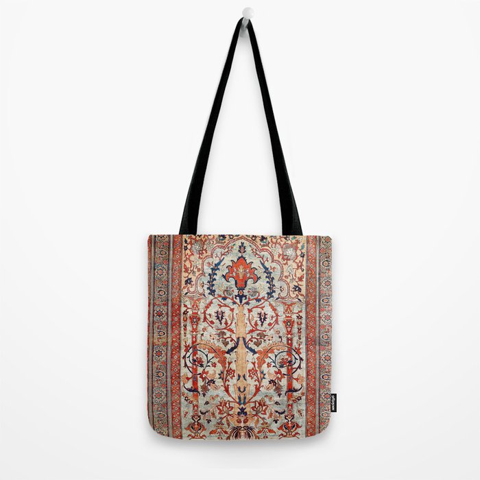 Tabriz Azerbaijan Northwest Persian Silk Rug Print Tote Bag Gallery Image 2