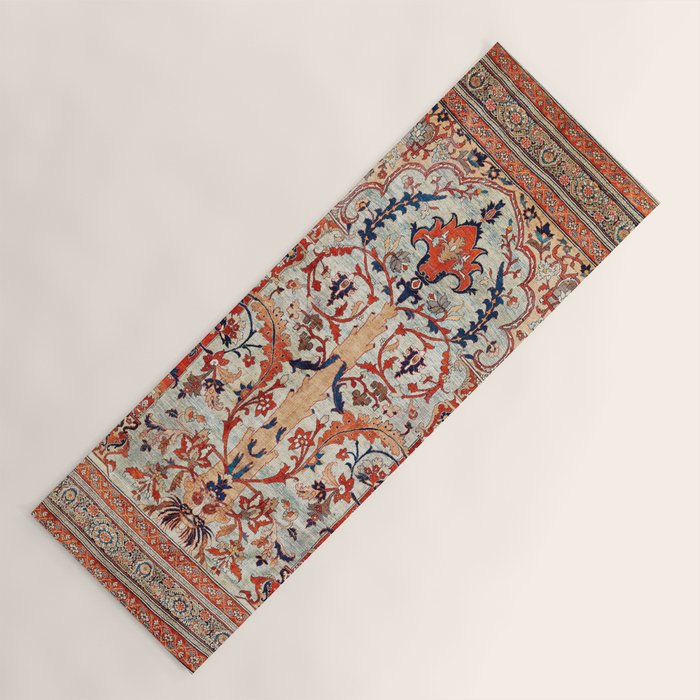Tabriz Azerbaijan Northwest Persian Silk Rug Print Yoga Mat Gallery Image 1