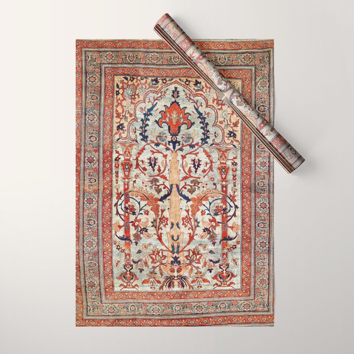 Tabriz Azerbaijan Northwest Persian Silk Rug Print Wrapping Paper Gallery Image 1