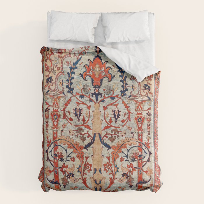 Tabriz Azerbaijan Northwest Persian Silk Rug Print Duvet Cover Gallery Image 1