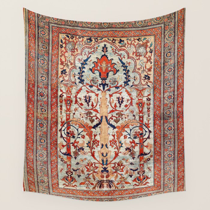 Tabriz Azerbaijan Northwest Persian Silk Rug Print Wall Tapestry Gallery Image 4