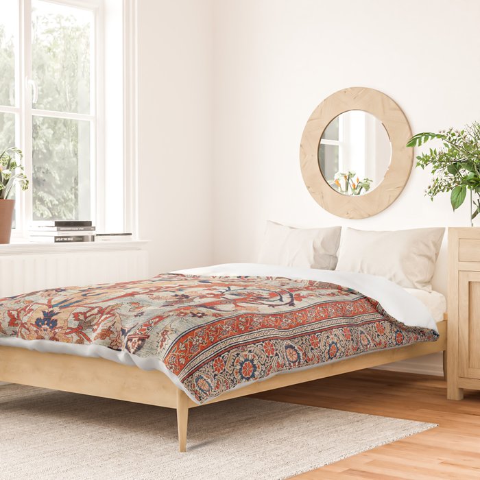 Tabriz Azerbaijan Northwest Persian Silk Rug Print Duvet Cover Gallery Image 2