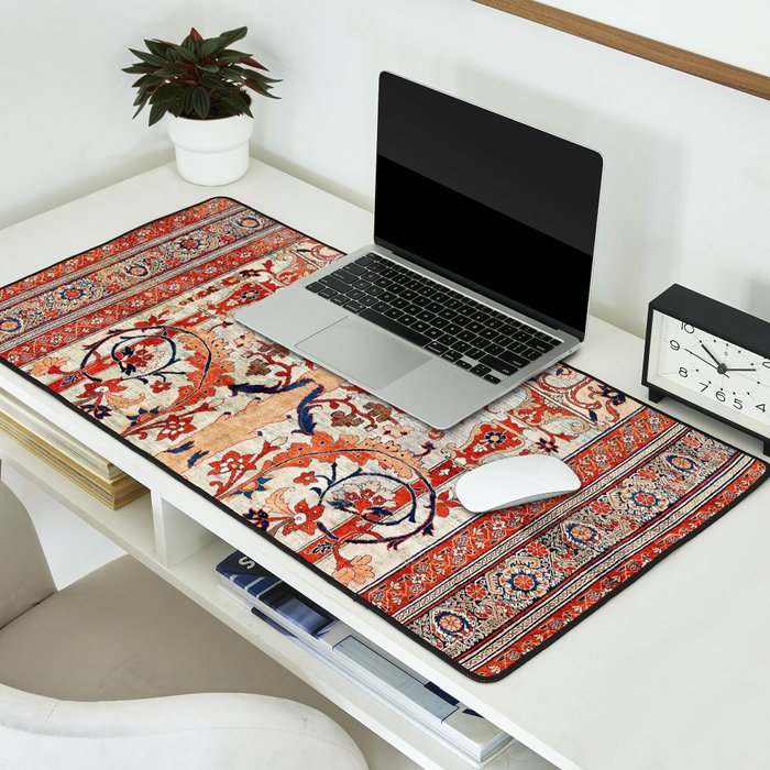 Tabriz Azerbaijan Northwest Persian Silk Rug Print Desk Mat Gallery Image 2