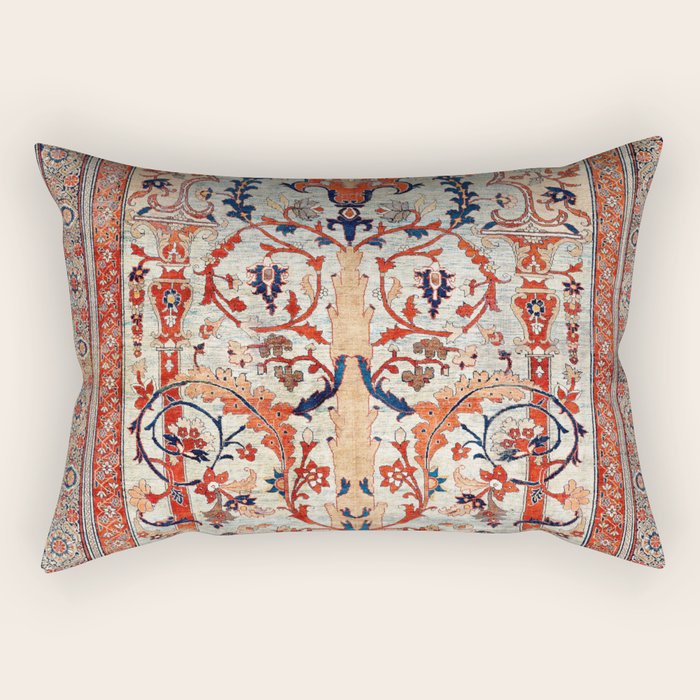 Tabriz Azerbaijan Northwest Persian Silk Rug Print Rectangular Pillow Gallery Image 2