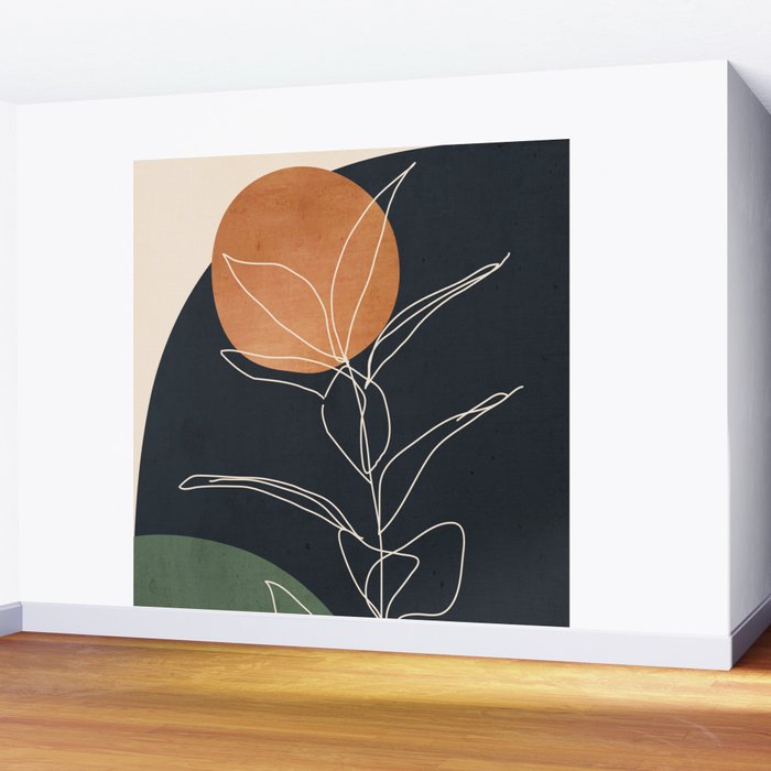 Abstract Art /Minimal Plant 98 Wall Mural Gallery Image 2