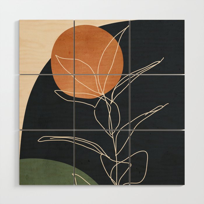 Abstract Art /Minimal Plant 98 Wood Wall Art Gallery Image 1