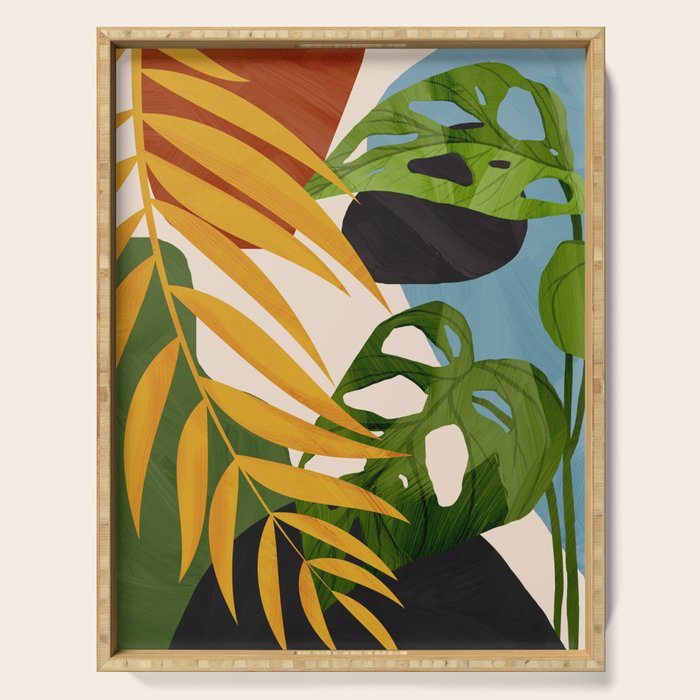 Abstract Tropical Art 2 Serving Tray Gallery Image 1