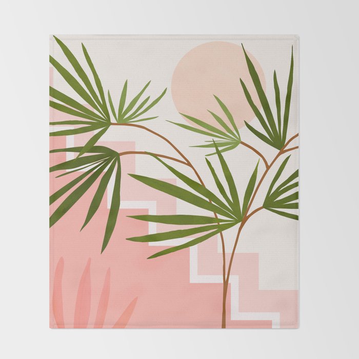 Summer in Belize Abstract Landscape Throw Blanket Gallery Image 2