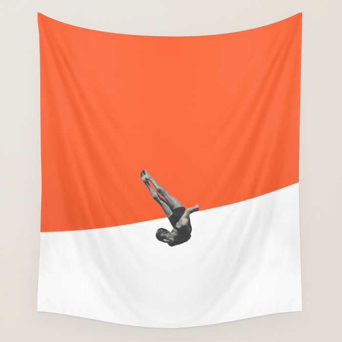 Diver (orange) Wall Tapestry Gallery Image 4