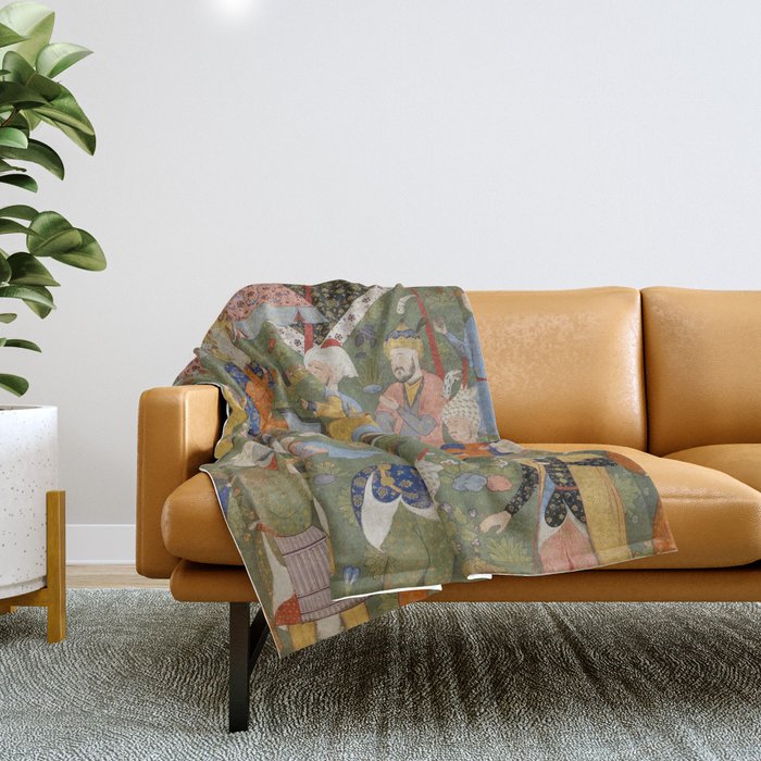 Falnama (Book of omens), Joseph Islamic Antique Art  Throw Blanket Gallery Image 1