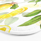 mediterranean summer lemon branches on white Bath Mat Gallery Image 3