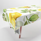 mediterranean summer lemon branches on white Tablecloth Gallery Image 1