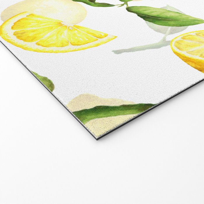 mediterranean summer lemon branches on white Welcome Mat Gallery Image 2