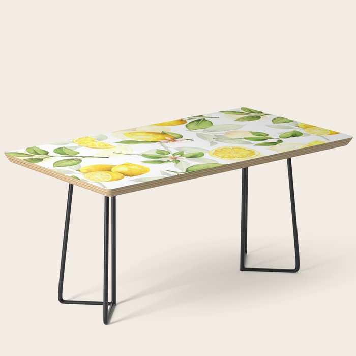 mediterranean summer lemon branches on white Coffee Table Gallery Image 1