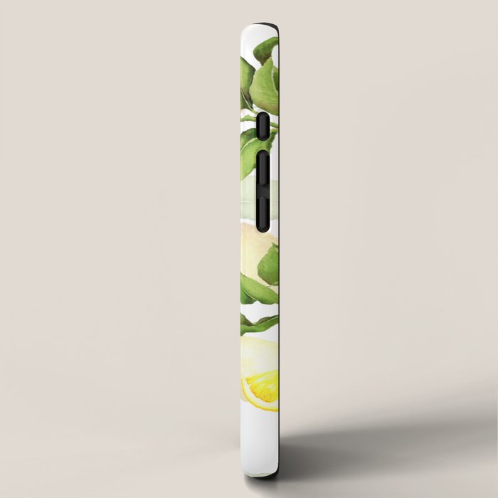 mediterranean summer lemon branches on white iPhone Case Gallery Image 2