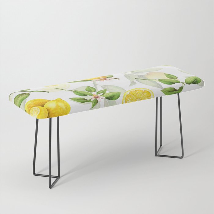 mediterranean summer lemon branches on white Bench Gallery Image 1