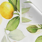 mediterranean summer lemon branches on white Wall Tapestry Gallery Image 3