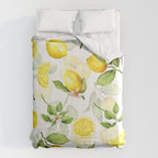 mediterranean summer lemon branches on white Comforter Gallery Image 6