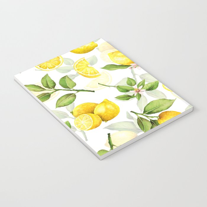 mediterranean summer lemon branches on white Notebook Gallery Image 3