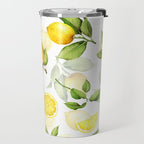 mediterranean summer lemon branches on white Travel Mug Gallery Image 2