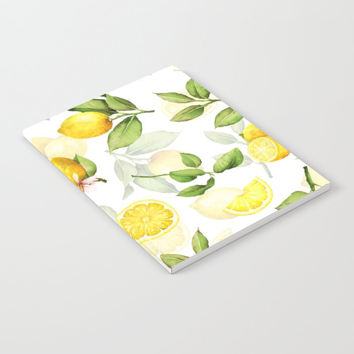 mediterranean summer lemon branches on white Notebook Gallery Image 1