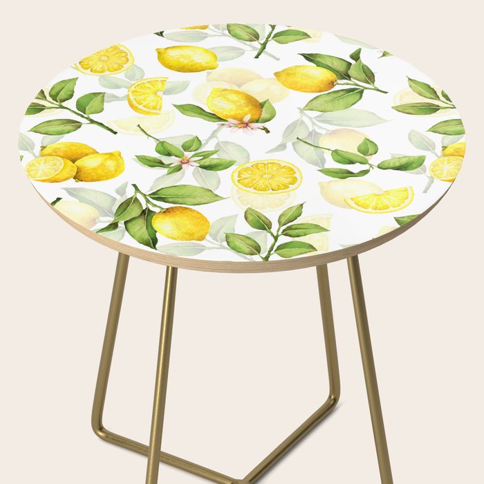 mediterranean summer lemon branches on white Side Table Gallery Image 2